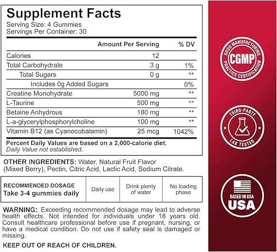 Creatine Monohydrate Gummies - Mixed Berries