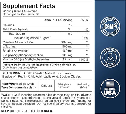 Creatine Monohydrate Gummies - Blueberry