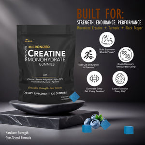 MICRONIZED CREATINE MONOHYDRATE GUMMIES BLUE BERRY